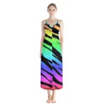 Rainbow Tiger Button Up Chiffon Maxi Dress