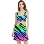 Rainbow Tiger Velvet Cutout Dress