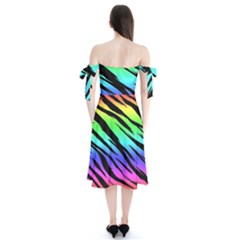 Shoulder Tie Bardot Midi Dress 