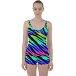 Rainbow Tiger Tie Front Two Piece Tankini