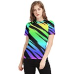 Rainbow Tiger Women s Short Sleeve Rash Guard