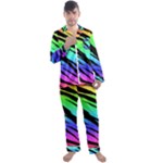 Rainbow Tiger Men s Long Sleeve Satin Pajamas Set