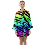 Rainbow Tiger Long Sleeve Satin Kimono