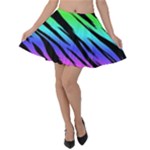 Rainbow Tiger Velvet Skater Skirt