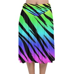 Velvet Flared Midi Skirt 