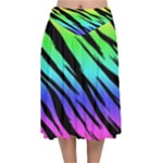 Rainbow Tiger Velvet Flared Midi Skirt