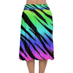 Velvet Flared Midi Skirt 