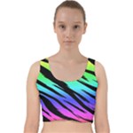 Rainbow Tiger Velvet Racer Back Crop Top