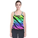 Rainbow Tiger Velvet Spaghetti Strap Top