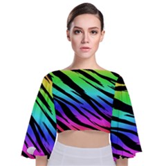 Tie Back Butterfly Sleeve Chiffon Top 