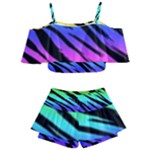 Rainbow Tiger Kids  Off Shoulder Skirt Bikini