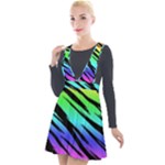 Rainbow Tiger Plunge Pinafore Velour Dress
