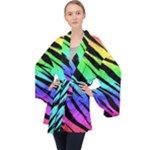 Rainbow Tiger Long Sleeve Velvet Kimono 
