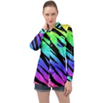 Rainbow Tiger Long Sleeve Satin Shirt