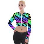 Rainbow Tiger Long Sleeve Cropped Velvet Jacket