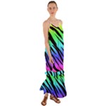 Rainbow Tiger Cami Maxi Ruffle Chiffon Dress