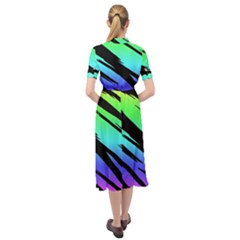 Keyhole Neckline Chiffon Dress 