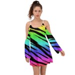 Rainbow Tiger Kimono Sleeves Boho Dress