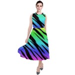 Rainbow Tiger Round Neck Boho Dress