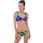 Rainbow Tiger Ring Detail Crop Bikini Set