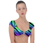 Rainbow Tiger Cap Sleeve Ring Bikini Top