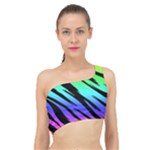 Rainbow Tiger Spliced Up Bikini Top 