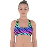 Rainbow Tiger Cross Back Hipster Bikini Top 