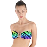 Rainbow Tiger Twist Bandeau Bikini Top