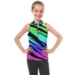 Rainbow Tiger Kids  Sleeveless Polo Tee
