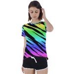 Rainbow Tiger Short Sleeve Foldover Tee