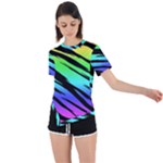Rainbow Tiger Asymmetrical Short Sleeve Sports Tee