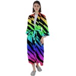 Rainbow Tiger Maxi Satin Kimono