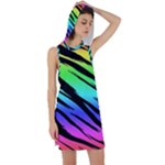 Rainbow Tiger Racer Back Hoodie Dress
