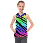 Rainbow Tiger Kids  Sleeveless Hoodie