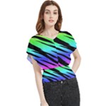 Rainbow Tiger Butterfly Chiffon Blouse