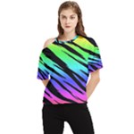 Rainbow Tiger One Shoulder Cut Out Tee