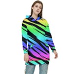 Rainbow Tiger Women s Long Oversized Pullover Hoodie