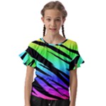 Rainbow Tiger Kids  Cut Out Flutter Sleeves