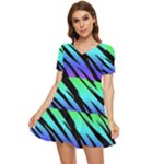 Rainbow Tiger Tiered Short Sleeve Mini Dress