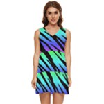 Rainbow Tiger Tiered Sleeveless Mini Dress