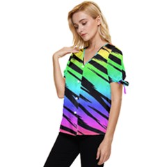 Bow Sleeve Button Up Top 