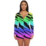 Rainbow Tiger Long Sleeve Boyleg Swimsuit