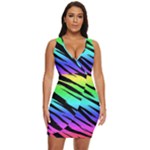 Rainbow Tiger Draped Bodycon Dress