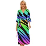 Rainbow Tiger Midsummer Wrap Dress