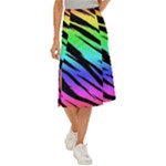 Rainbow Tiger Midi Panel Skirt