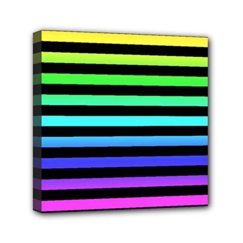 Rainbow Stripes Mini Canvas 6  x 6  (Stretched) from ArtsNow.com