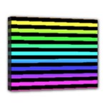Rainbow Stripes Canvas 14  x 11  (Stretched)