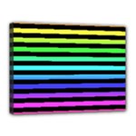 Rainbow Stripes Canvas 16  x 12  (Stretched)
