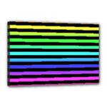 Rainbow Stripes Canvas 18  x 12  (Stretched)