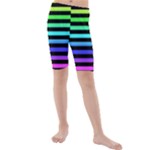 Rainbow Stripes Kids  Mid Length Swim Shorts